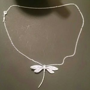 925 Sterling Dragonfly Necklace NWOT